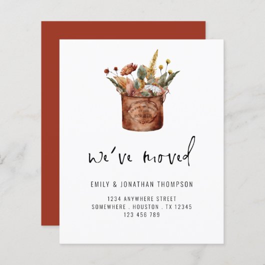 予算の秋のワイルドフラワー引っ越しましたの新しい住所 (正面/裏面)