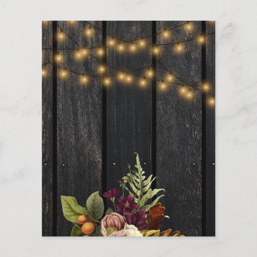 予算の秋の秋赤ちゃんシャワー招待 (裏面)