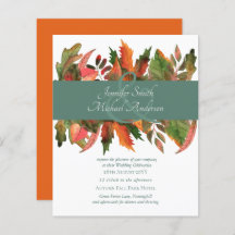 予算の秋の紅葉結婚式の招待