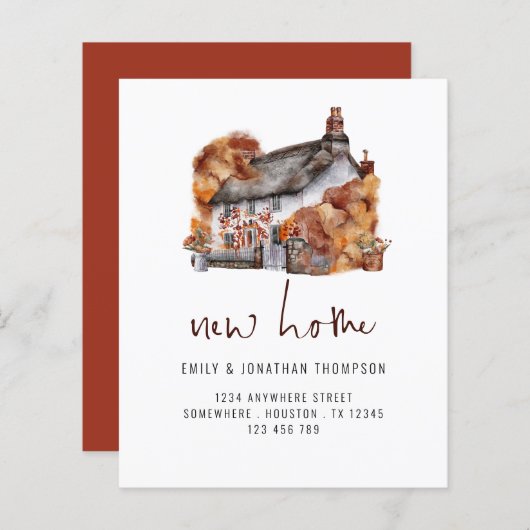 予算の秋の色コテージ新しい自宅住所 (正面/裏面)