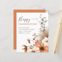 予算の秋の花模様ハッピー感謝祭カード