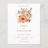 予算の秋の花模様結婚式の日付を保存 (正面)