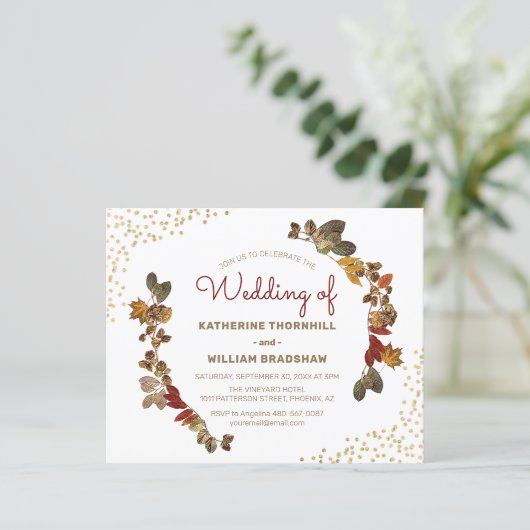 予算の秋結婚式招待状 (スタンド正面)