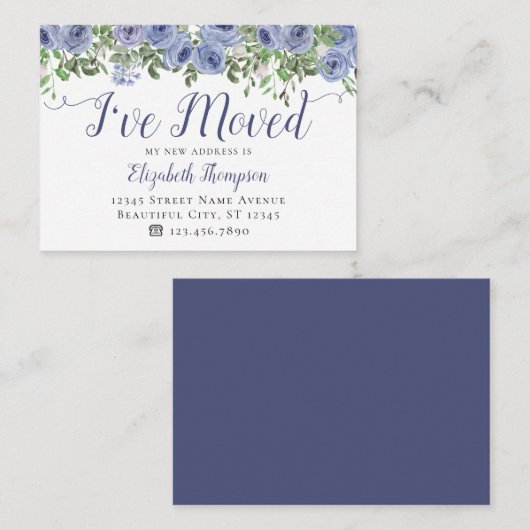 予算の移動フローラほこりっぽい青カードを移動 ノートカード (正面/裏面)