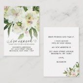 予算の移動フローラ植物牡丹の移動 ノートカード (正面/裏面)