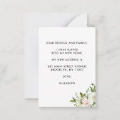 予算の移動フローラ植物牡丹の移動 ノートカード (裏面)