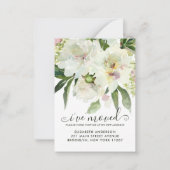 予算の移動フローラ植物牡丹の移動 ノートカード (正面)