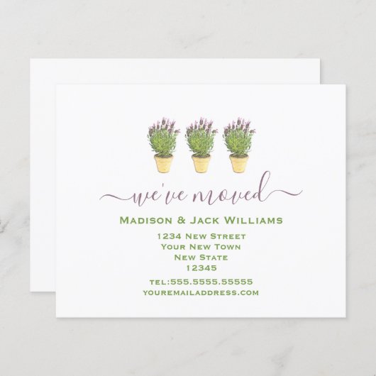 予算の移転 |新しいアドレス |新しいホーム (正面/裏面)