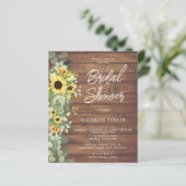 予算の素朴なひまわりブライダルシャワー招待 (スタンド正面)