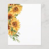 予算の素朴なひまわりブライダルシャワー招待 チラシ (裏面)