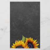 予算の素朴なひまわり結婚の紙招待 チラシ (裏面)