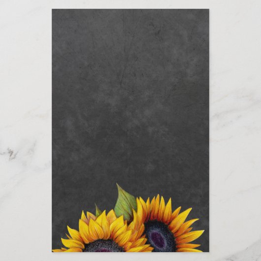 予算の素朴なひまわり結婚の紙招待 チラシ (裏面)