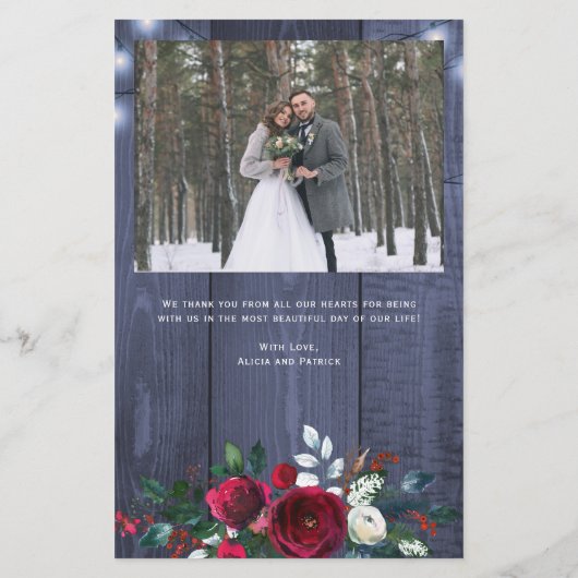 予算の素朴なクリスマスの新婚の写真の休日 チラシ (裏面)