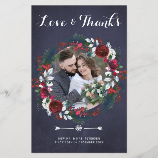 予算の素朴なクリスマス結婚写真の感謝していあなた (正面)