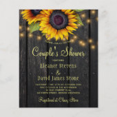 予算の素朴なフローラカップルのシャワー招待 (正面)