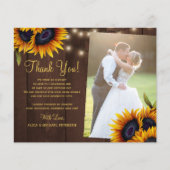 予算の素朴なフローラ結婚写真のサンキューカード チラシ (正面)
