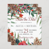 予算の素朴なフローラ結婚式の日付を保存 (正面/裏面)