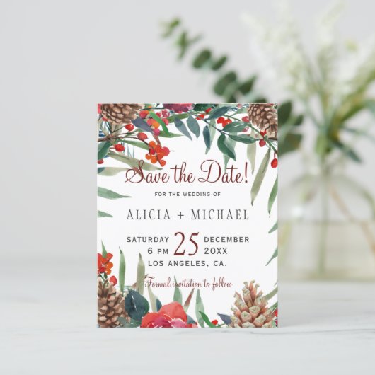 予算の素朴なフローラ結婚式の日付を保存 (スタンド正面)