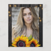 予算の素朴な写真卒業パーティーの招待 チラシ (裏面)