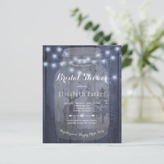 予算の素朴な冬のブライダルシャワー招待 (スタンド正面)