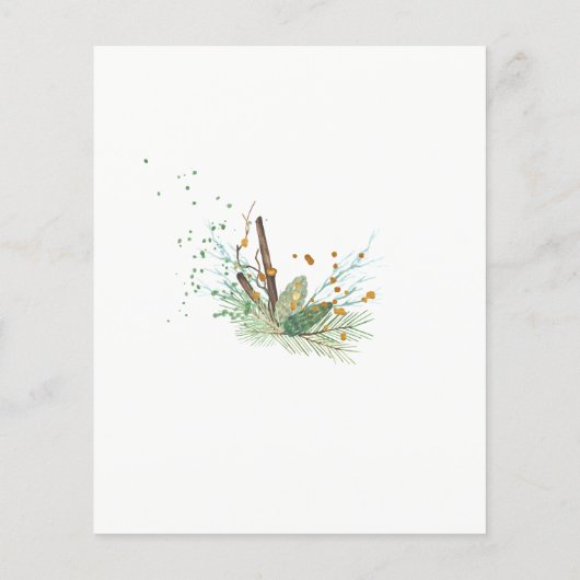 予算の素朴な冬のリース結婚式の日付を保存 (裏面)