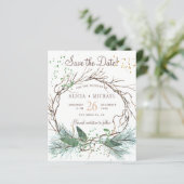 予算の素朴な冬の結婚式PHOTO日付を保存 (スタンド正面)