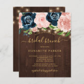 予算の素朴な夏の木のブライダルシャワー招待 (正面/裏面)