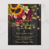 予算の素朴な田舎ひまわりバラウッド結婚ズ チラシ (正面)