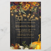 予算の素朴な秋フローラブライダルシャワー招待 (正面)