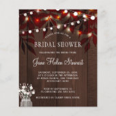 予算の素朴な紅葉ブライダルシャワー招待 チラシ (正面)