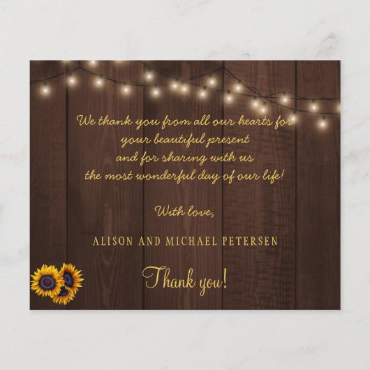 予算の素朴な結婚ひまわり感謝していのあなた チラシ (裏面)