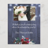 予算の素朴な結婚クリスマスサンキューカード (裏面)