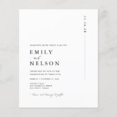 予算の素朴宛先フォトウェディング招待 (裏面)