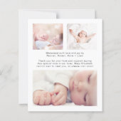 予算の紹介4枚の写真の誕生のお知らせ (裏面)