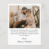 予算の結婚サンキューカード写真ミニマル チラシ (裏面)