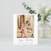 予算の結婚写真最小主義サンキューカード (スタンド正面)