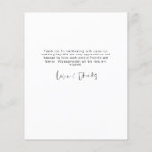 予算の結婚写真最小主義サンキューカード (裏面)