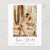 予算の結婚写真最小主義サンキューカード (正面)