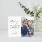 予算の結婚写真最小主義サンキューカード (スタンド正面)