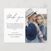 予算の結婚写真最小主義サンキューカード (正面)