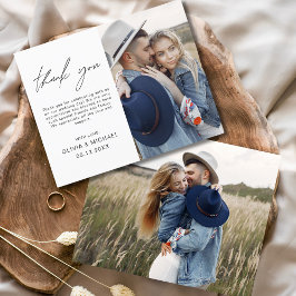 予算の結婚写真最小主義サンキューカード