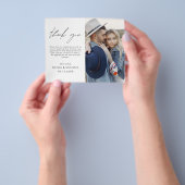 予算の結婚写真最小主義サンキューカード チラシ (手)