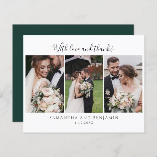 予算の結婚式の日フォトコラージュありがとう (正面/裏面)