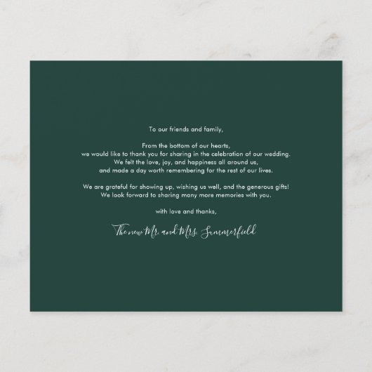 予算の結婚式の日フォトコラージュありがとう (裏面)