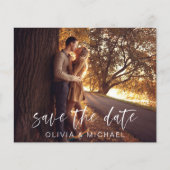 予算の結婚式の日付を保存する写真ミニマルな チラシ (正面)