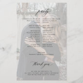 予算の結婚式プログラムの白い黒いエレガント写真 チラシ (裏面)