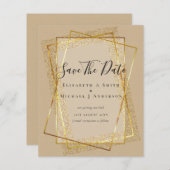 予算の結婚日救付の金ゴールドグリッター幾何学的 (正面/裏面)