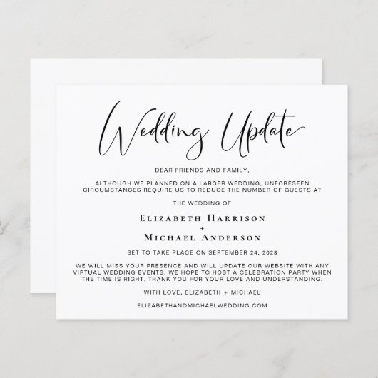 予算の結婚更新の発表 (正面/裏面)