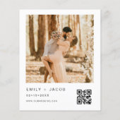 予算の結婚最小限のQRコード招待状 (裏面)