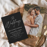 予算の結婚白黒タイポグラフィ チラシ<br><div class="desc">バジェット結婚白黒の秋、秋、春、夏の写真やお祝いの招待状ののは、特別な結婚式の日ののためのモダンとの色と美しいスクリプトのタイポグラフィを含む。</div>